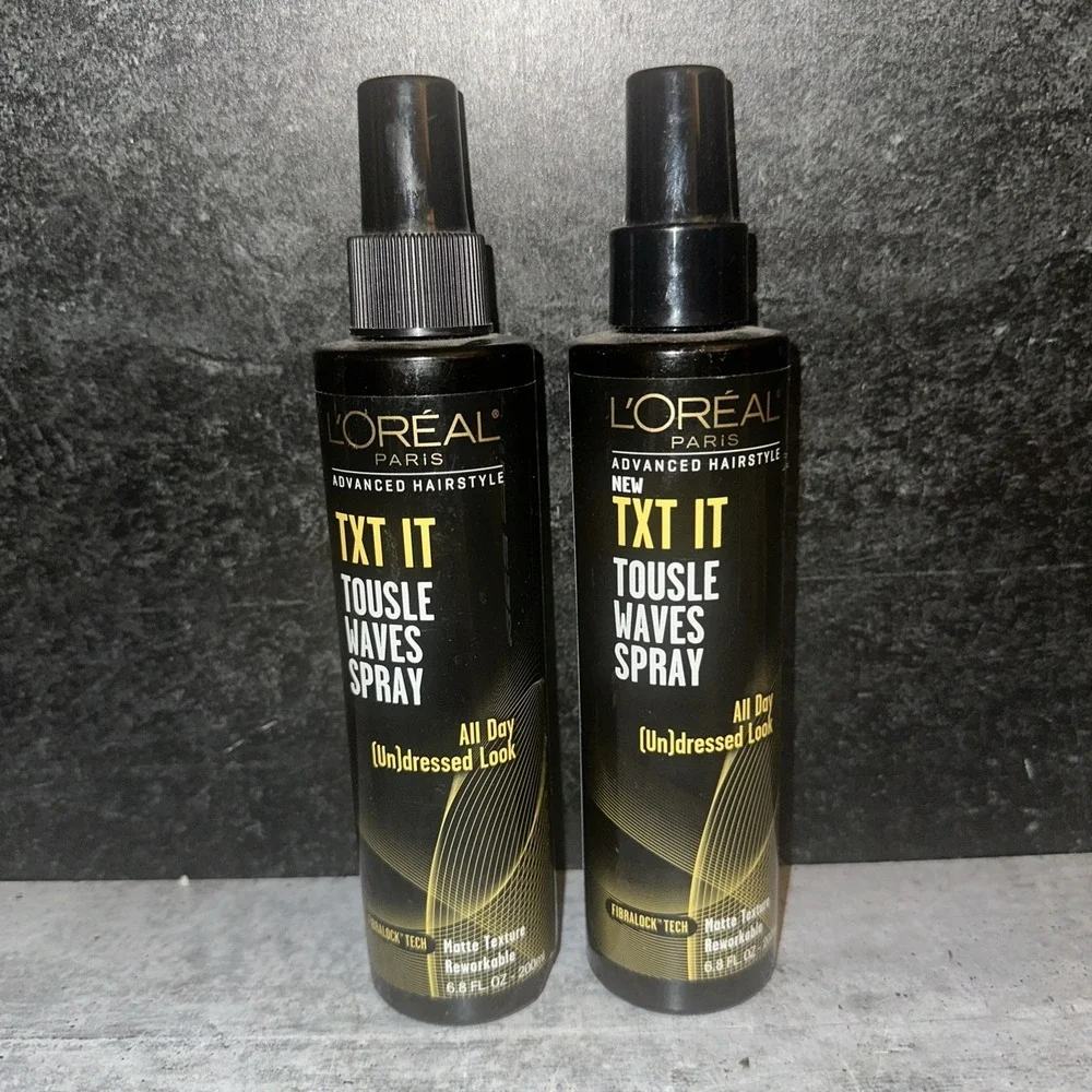 2 Lot L'Oreal TXT IT Tousle Waves All Day Spray Matte Texture Sea Salt Protect